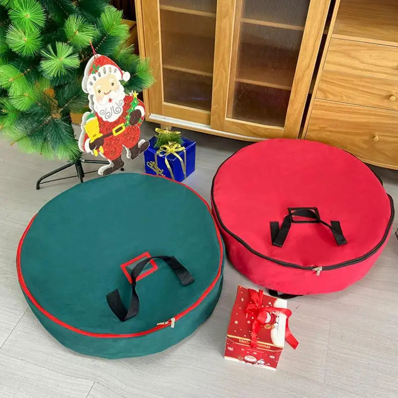 Christmas Tree Storage Bag 60cm - Foldable Xmas Wreath Organizer with Reinforced Handle