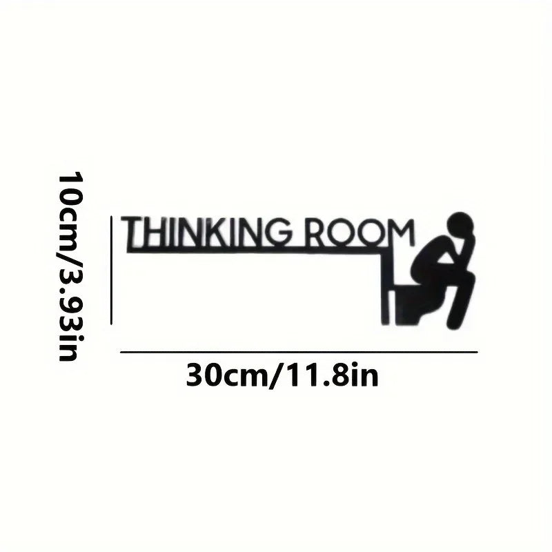 1pc Modern Metal Toilet Door Sign - Stylish Thinking Room Wall Sculpture - Home Decor Artwork - Decorative Door Frame Pendant