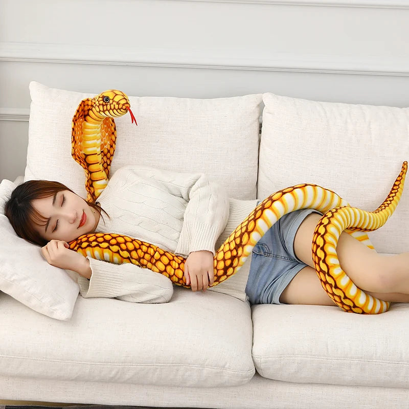 80/170/240cm Simulated Colorful Cobra Plush Toy Stuffed Animals Snakes Plushies Doll Funny Spoof Joke Soft Toys Home Decor