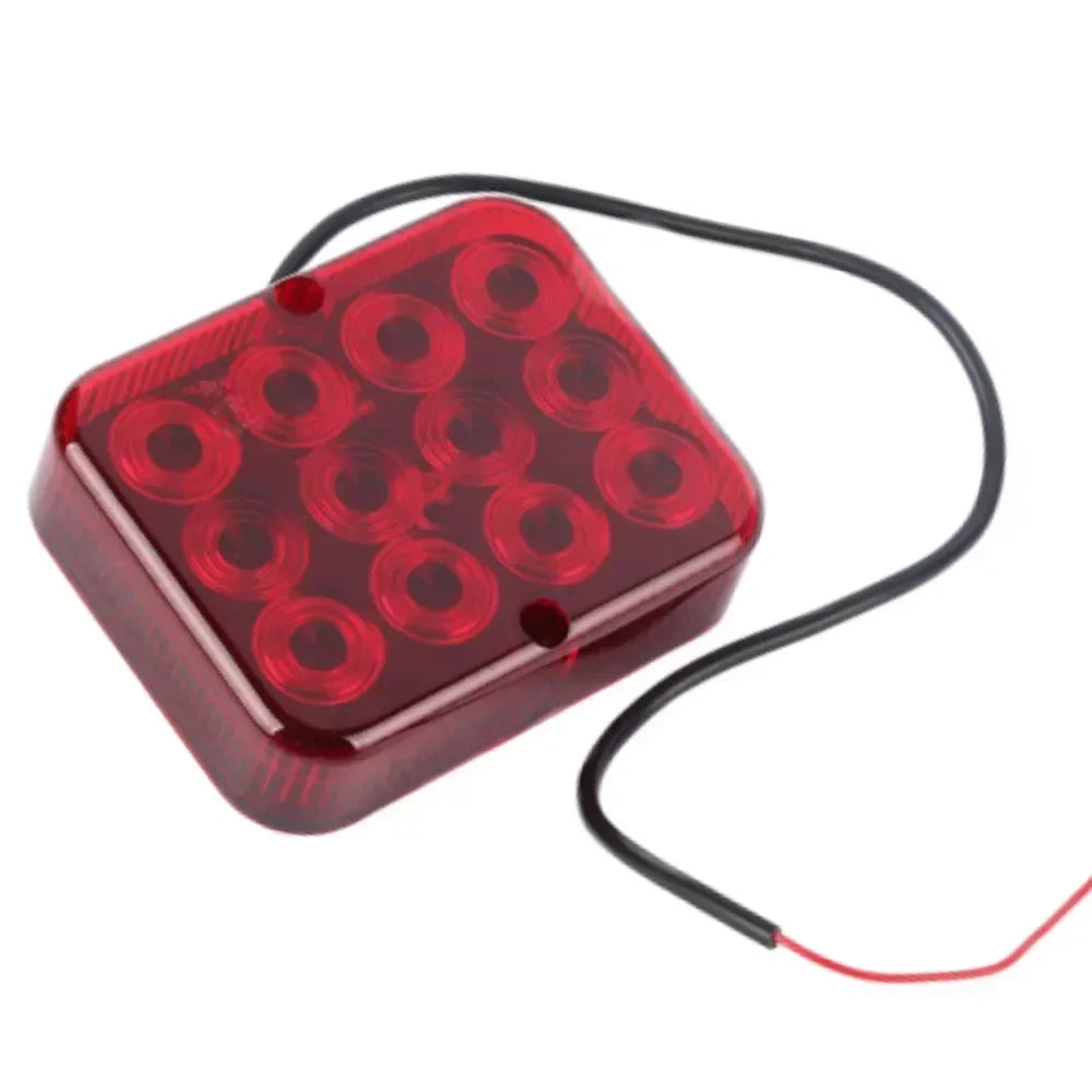 12V 24V LED Waterproof Rear Tail Fog Light - Brake Stop Safety Warning Lamp for Truck Trailer Boat