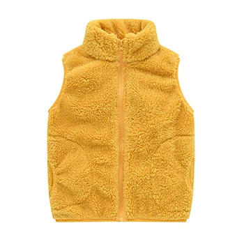 Spring Autumn Warm Children Vest Coat Baby Fleece Waistcoat Sleeveless Kids Outerwear Boys Girls Jacket 3-10 Year Child Clothing