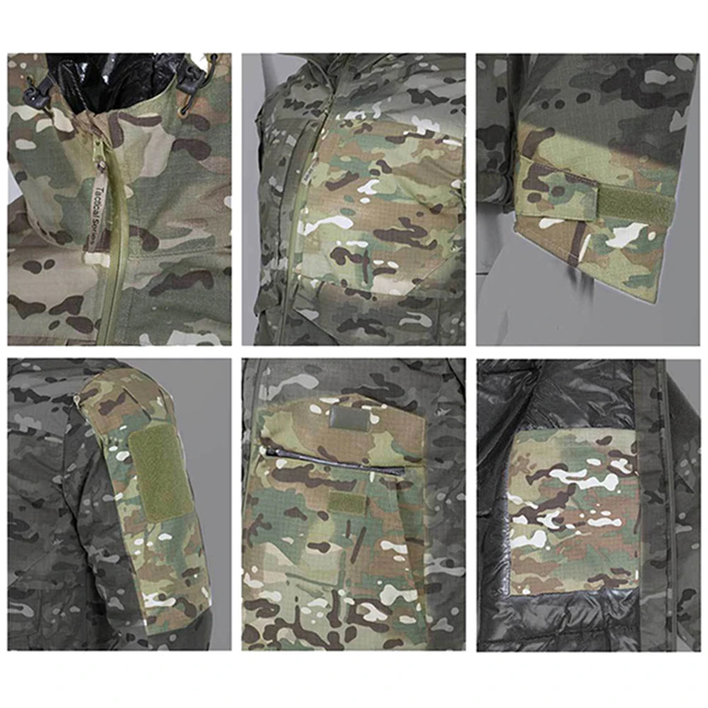 Outdoor Thickened Heat Reflective Cotton Clothes Men Tactical Hunting Camouflage Winter Warmth Windproof Cold Resistant Coat
