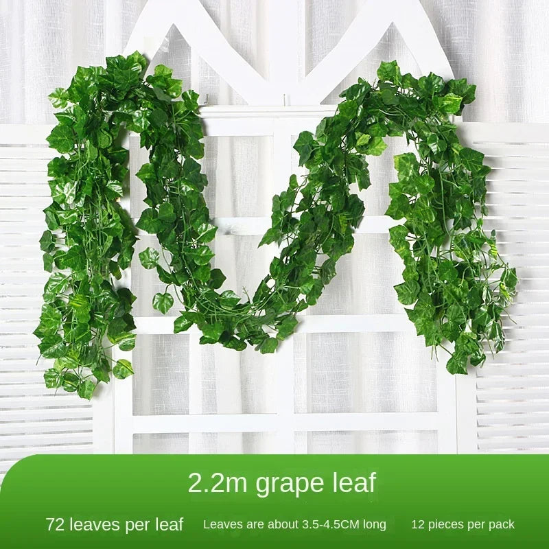 1/6pcs 2.2M Artificial Plant Green Leaves Ivy Wall Hanging Vine Plants Wedding Home Decor Garden DIY Garden Decoration