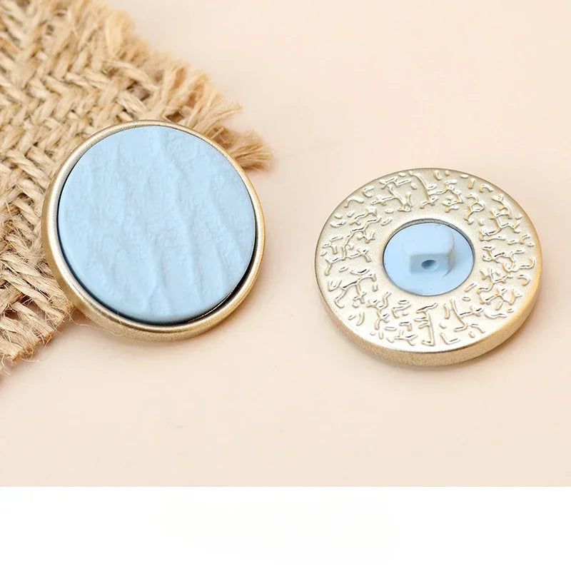 10pcs Fashion Gold Color Buttons 18/25mm - Round Resin Shank Buttons DIY Sewing Accessories