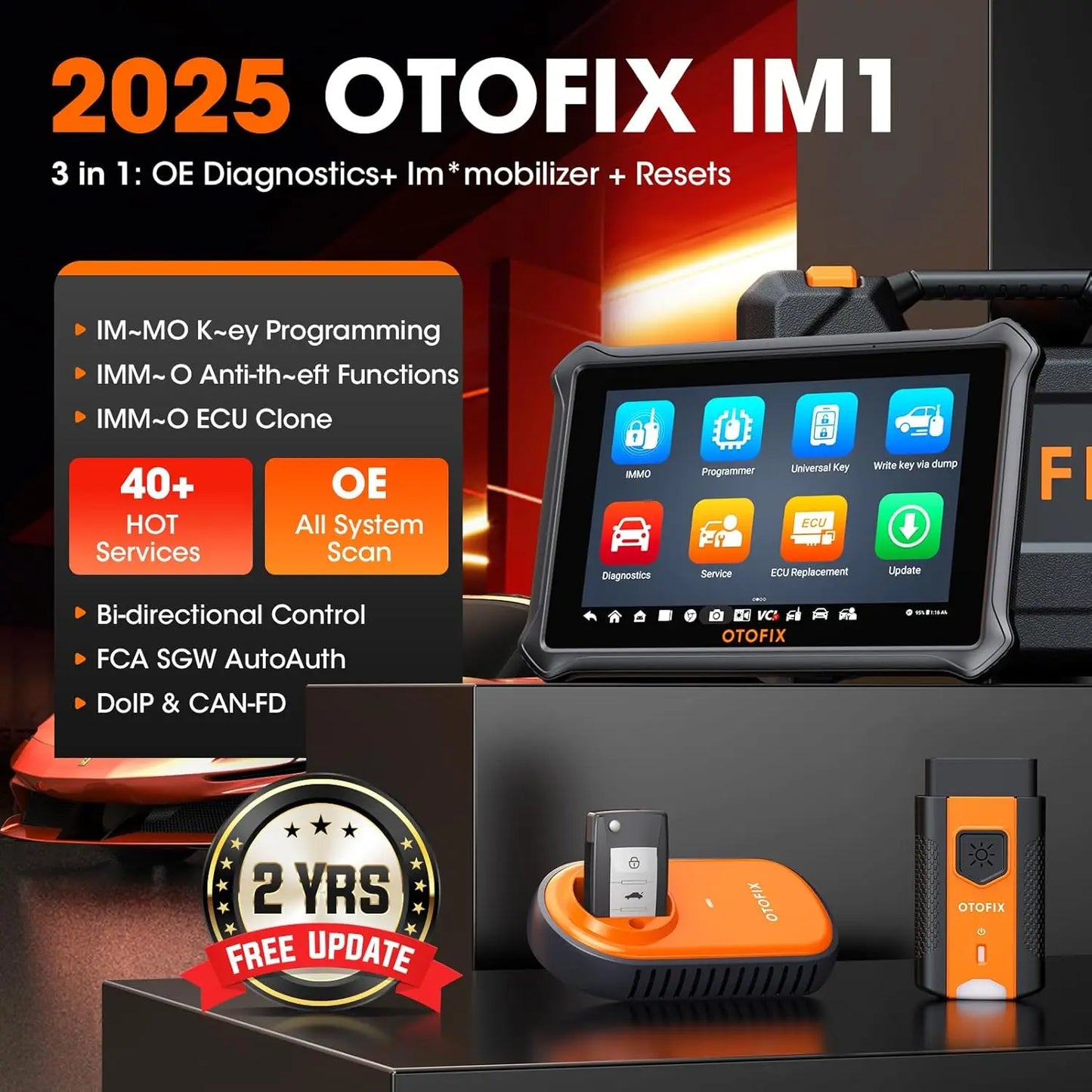 OTOFIX IM1 XP1 Por Automotive Key FOB Programming Tool Immobilizer Programmer Diagnostic Tool Full System Scanner 2 Year Update