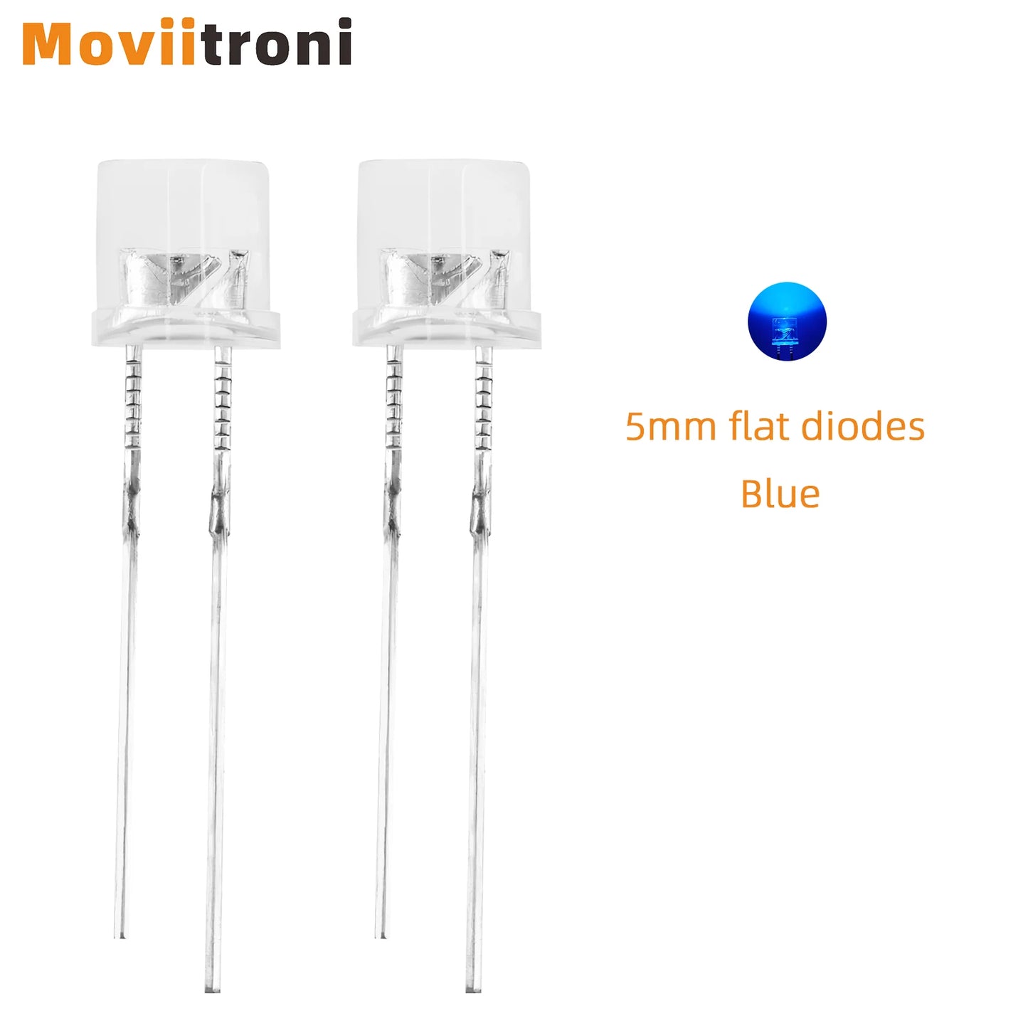 100Pcs 5mm Flat Top LED Diode 9 Colors Lights Bright Bulb Lamps Electronics Components Indicator Light Emitting Diodes