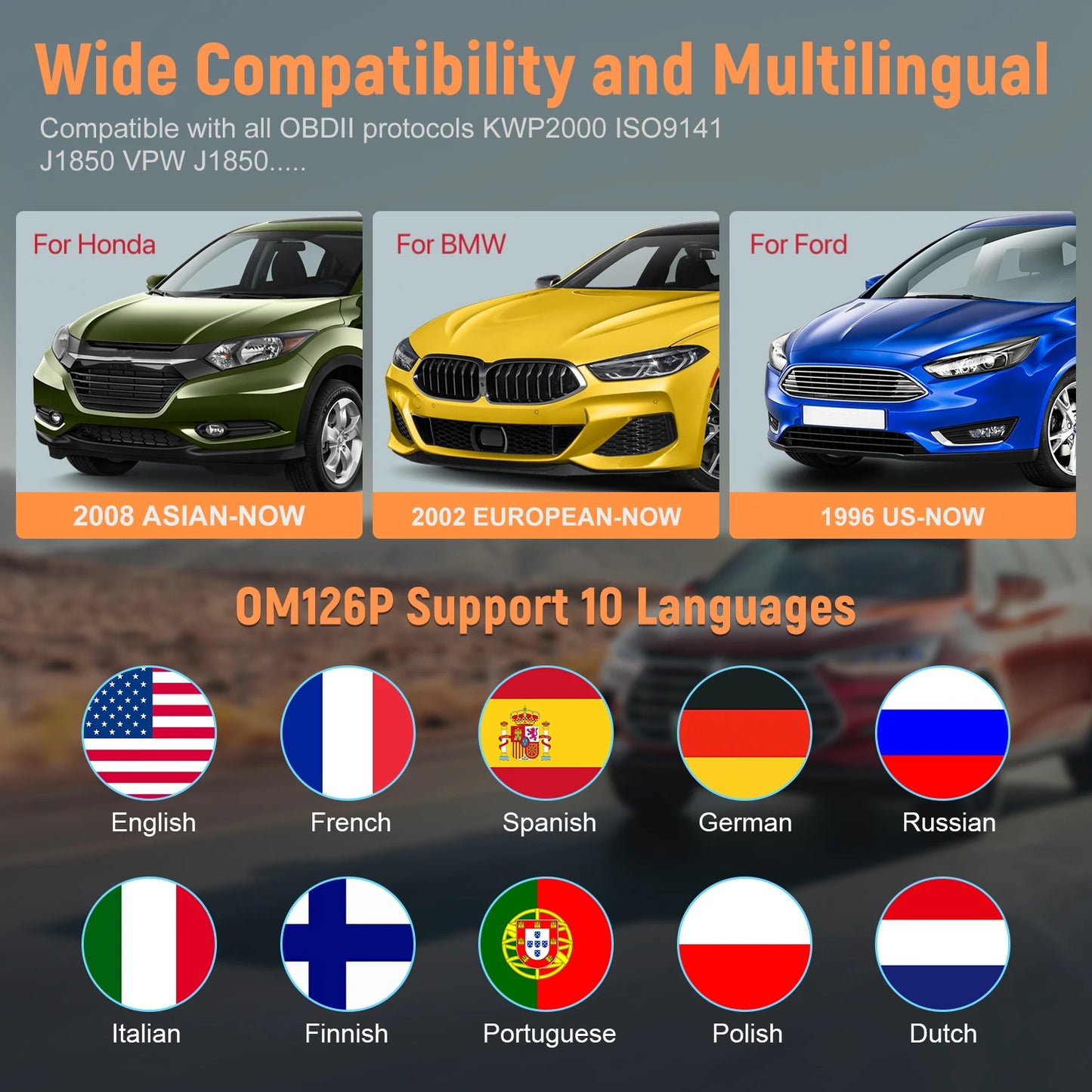 Autophix OM126P Professional OBD2 Scanner - Car Code Reader EOBD JOBD Diagnostic Tool 2025