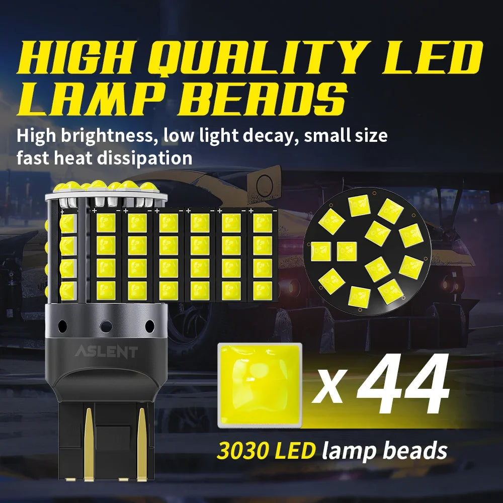 2pcs Car LED Lights BA15S P21W 1156 BAU15S PY21W 1157 BAY15D 44*3030SMD Canbus Front Tail Turn Signal Lamps 7440 7443 W21/5W 12V