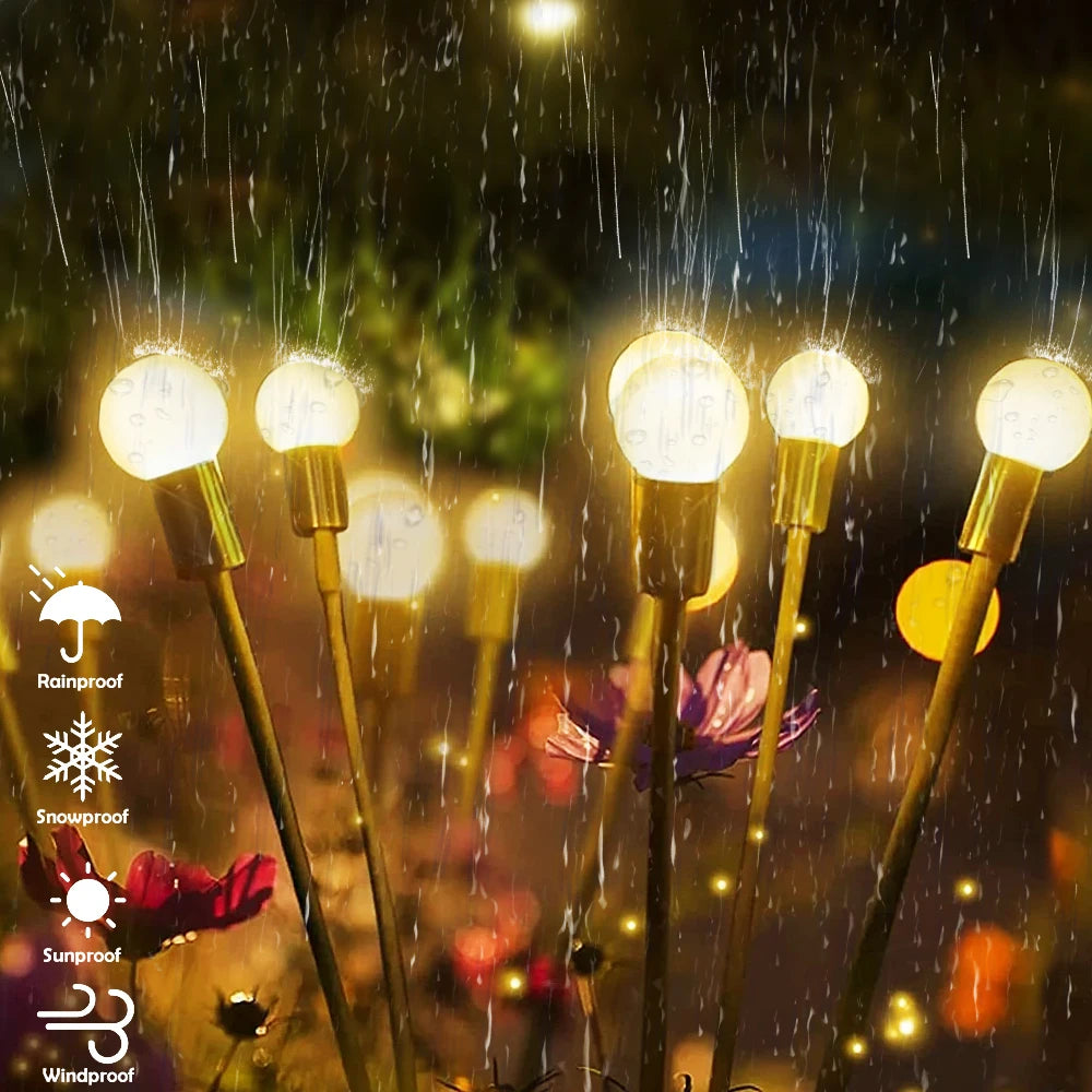 Firefly Garden Solar Lights 8LED 10LED 40LED Outdoor Waterproof RGB Warm White Swaying Decorative Lamps for Yard Patio Landscape