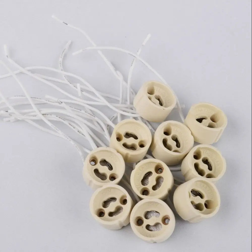 10-100PCS LED Strip Connector GU10 Socket For Halogen Ceramic Light Bulb Lamps Holder Base Wire Connector lamp holder