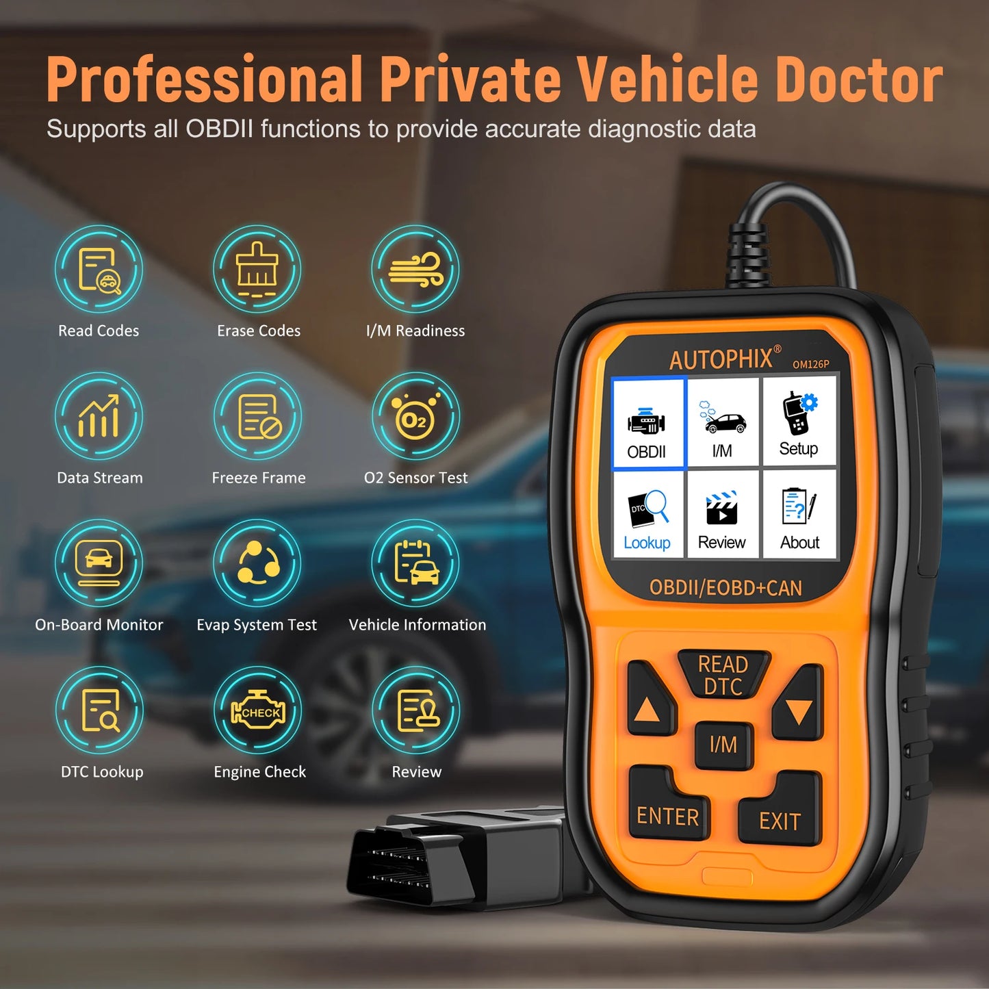 Autophix OM126P Professional OBD2 Scanner - Car Code Reader EOBD JOBD Diagnostic Tool 2025