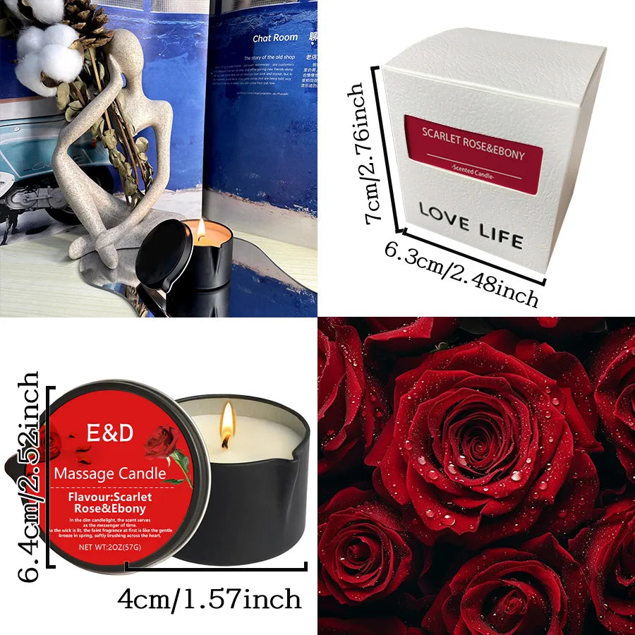 Massage Oil Candle - Stress Relief Skin Moisturizing Scented Aromatherapy Spa Luxury Candles