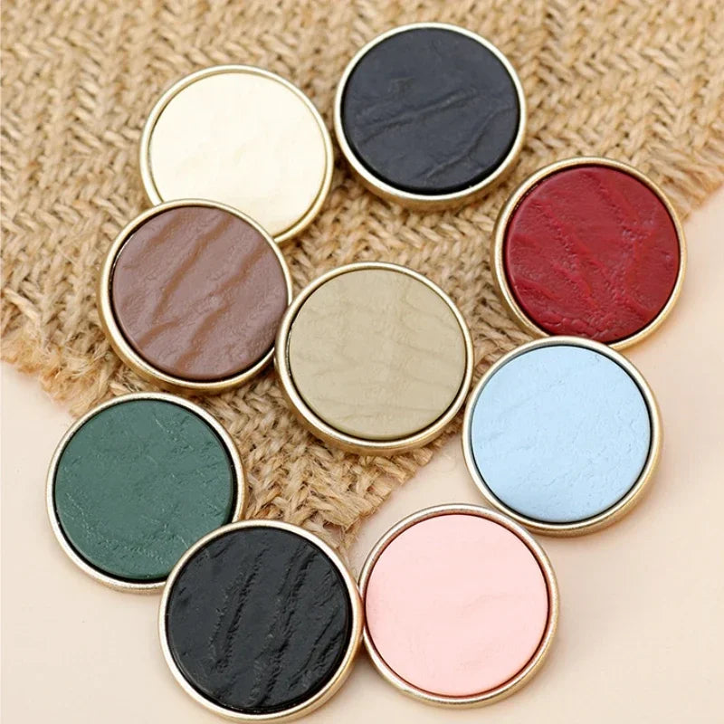 10pcs Fashion Gold Color Buttons 18/25mm - Round Resin Shank Buttons DIY Sewing Accessories