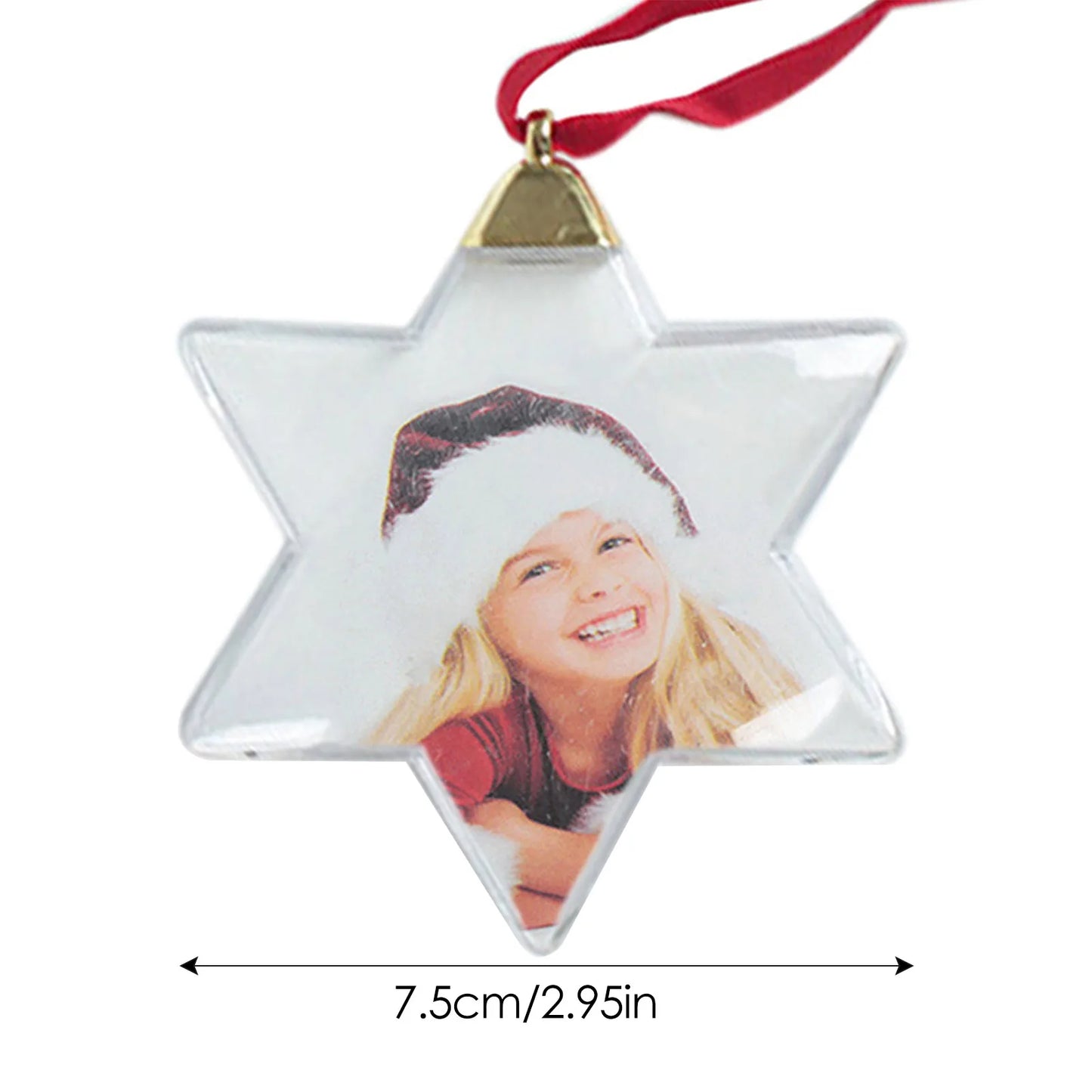 Christmas Tree Hanging Ball Decoration - DIY Photo Ball Star Shape Round Ornament Xmas Party