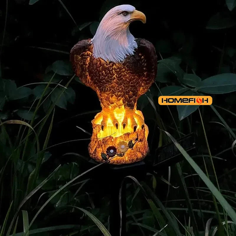 Solar Resin Eagle Lawn Lamp, Outdoor LED Ground Lamp, Patio Decorative Lamp, Garden Lawn Decorative Lamps