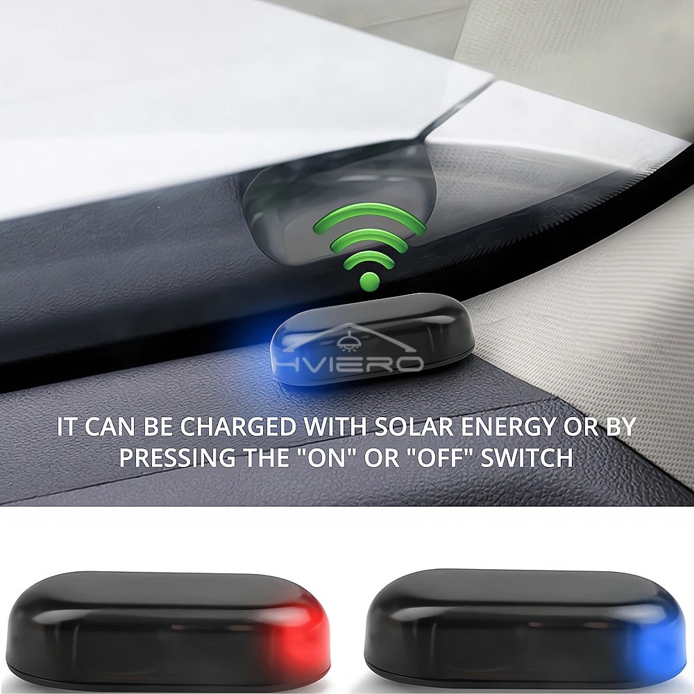 Car Solar Powered Security Strobe Light Dummy Alarm Wireless Warning Anti-Theft Caution Lamps LED Flashing Imitation Decorative
