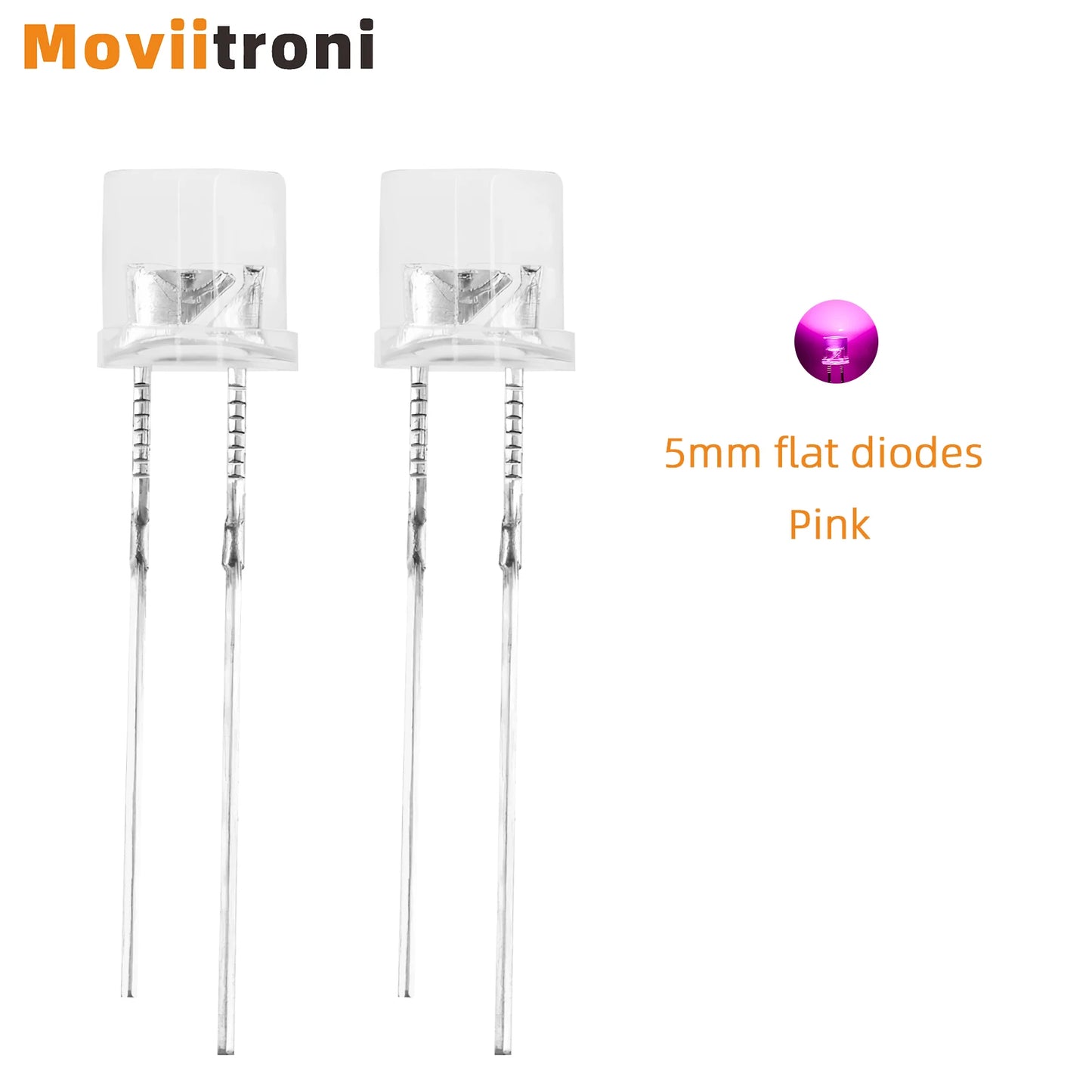 100Pcs 5mm Flat Top LED Diode 9 Colors Lights Bright Bulb Lamps Electronics Components Indicator Light Emitting Diodes