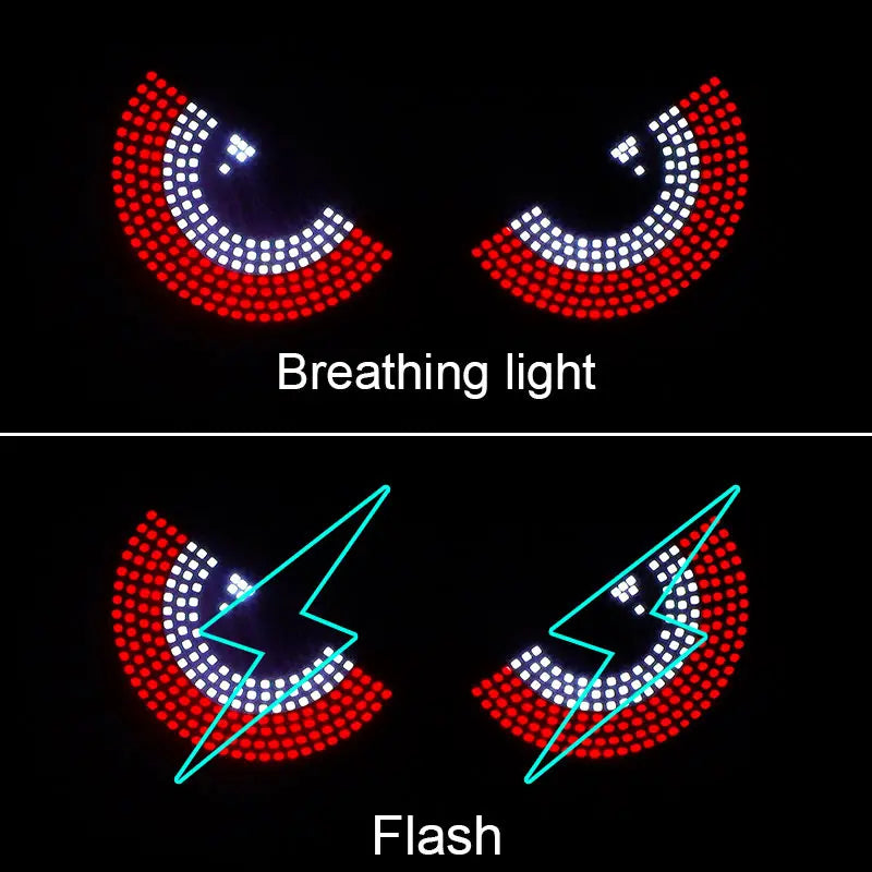 Car Back Window expression lights LED Strips Light Panel Car Windshield Display Devil's Eye Decorative Lamps USB Plug Lighting