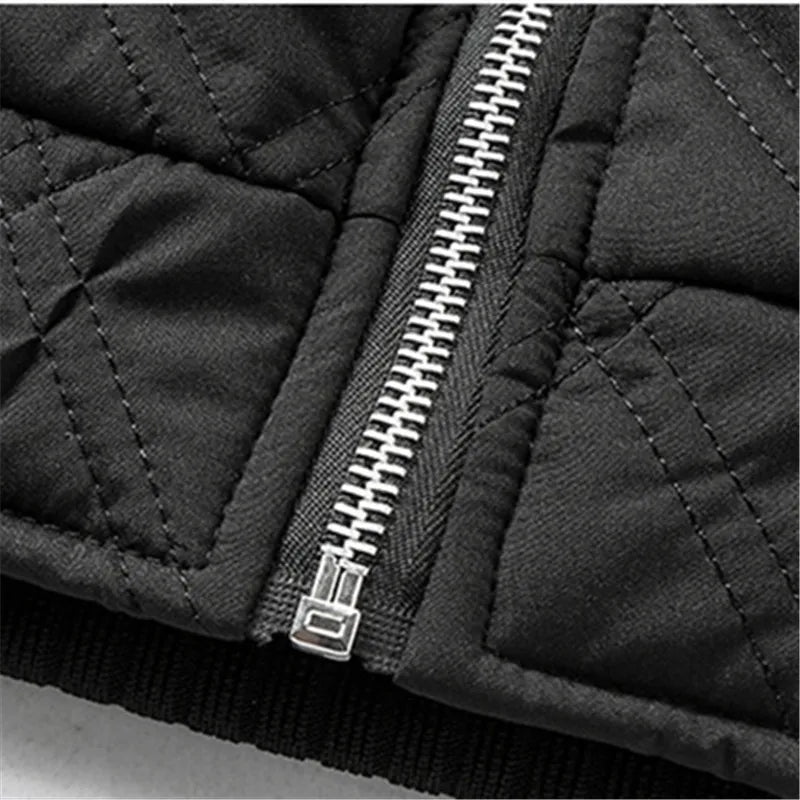 Winter Men's Stand Collar Jacket Fleece Thick Warm Casual Coats Male Fashion Bomber Outwear Solid Zipper Jackets Men Clothing