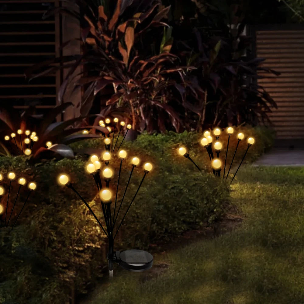 Firefly Garden Solar Lights 8LED 10LED 40LED Outdoor Waterproof RGB Warm White Swaying Decorative Lamps for Yard Patio Landscape