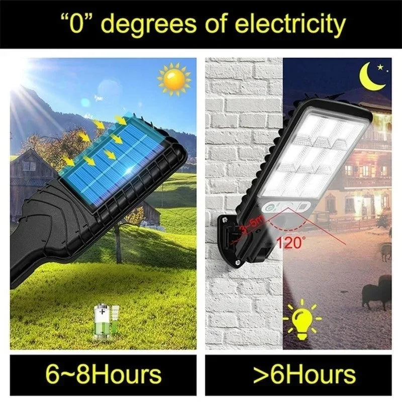 Outdoor Solar Light with 3 Mode Motion Sensor - LED Garden Wall Street Security Lamp