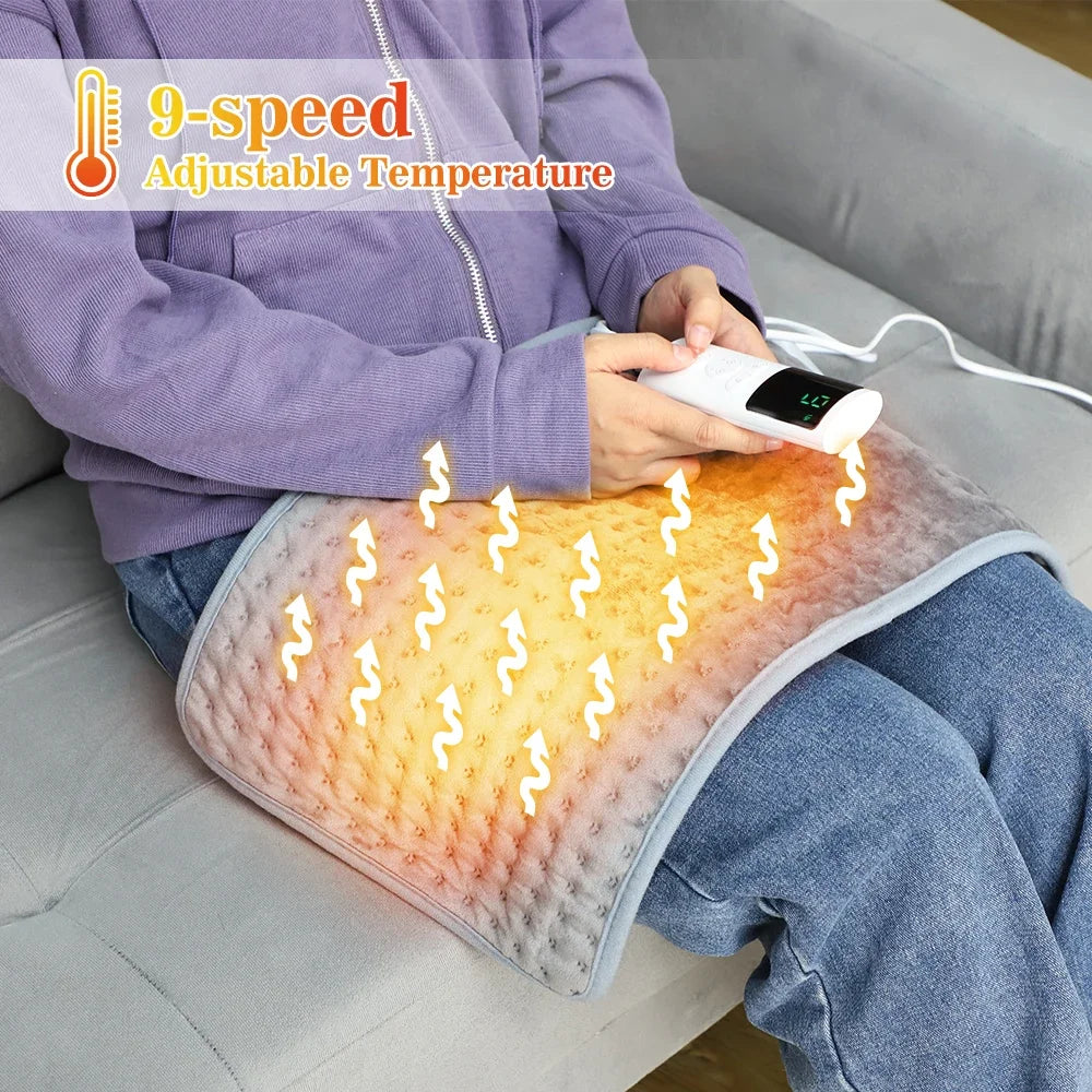 Electric Heating Blanket Thermal Pads Warmer 9 Levels Heated Mat Soft&Safe Winter Body Back Leg Warmer Pads Home Use 60*30cm