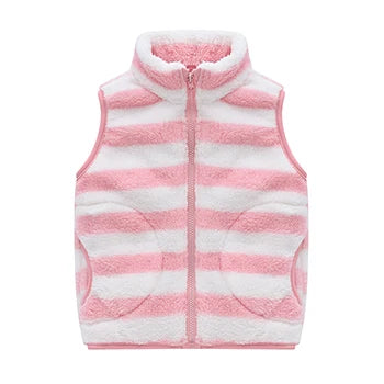 Spring Autumn Warm Children Vest Coat Baby Fleece Waistcoat Sleeveless Kids Outerwear Boys Girls Jacket 3-10 Year Child Clothing