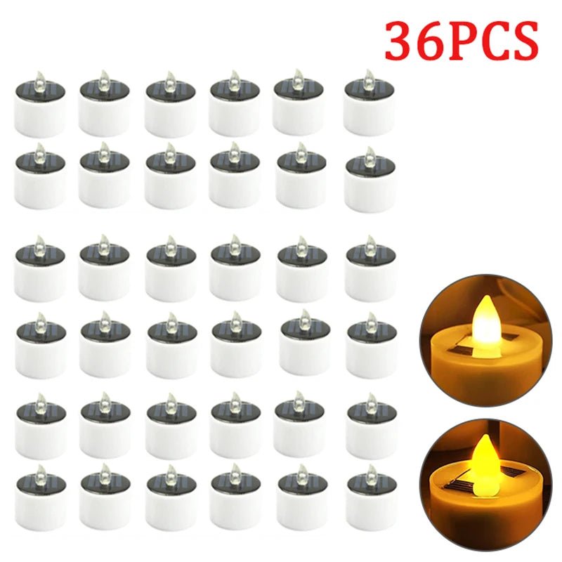 10pcs Solar Tea Light Led Candles Flameless Outdoor Waterproof Solar Tea Lights Rechargeable Candles for Party Garden Home Decor