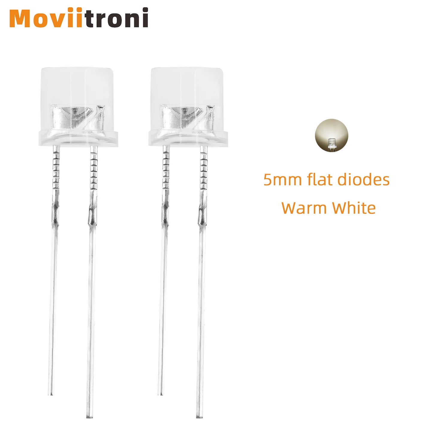 100Pcs 5mm Flat Top LED Diode 9 Colors Lights Bright Bulb Lamps Electronics Components Indicator Light Emitting Diodes