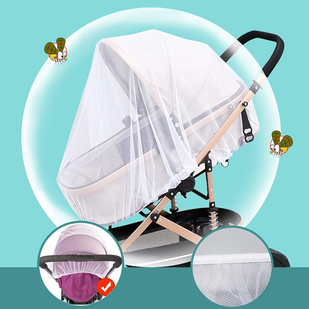 Mosquito Net for Stroller - Durable Baby Stroller Mosquito Net - Perfect Bug Net for Strollers, Bassinets, Cradles, Playards, Pack N Plays and Portable Mini Crib (White)