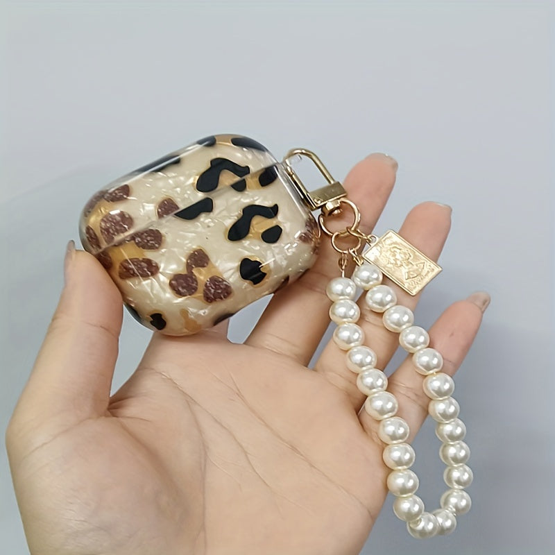 [Perfect Leopard Print Earphone Sleeve] Stylish Leopard Print Earphone Sleeve with Hanging Chain - Perfect for Airpod1/2!