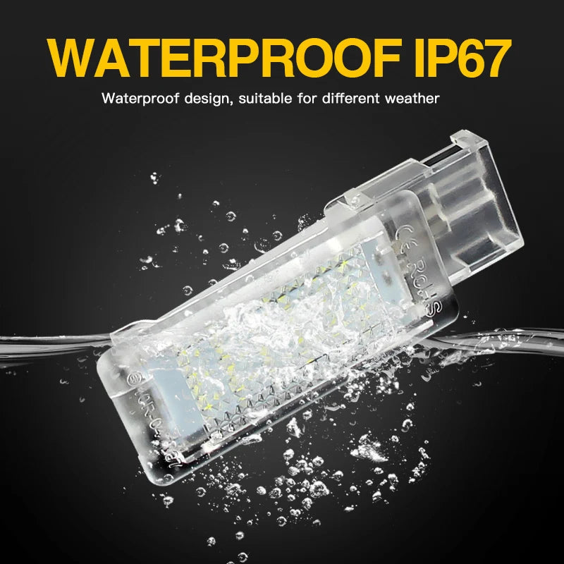 LED Footwell Light Luggage Compartment Glove Box Lamps - For VW Passat Golf Seat Skoda (2pcs 6000K)