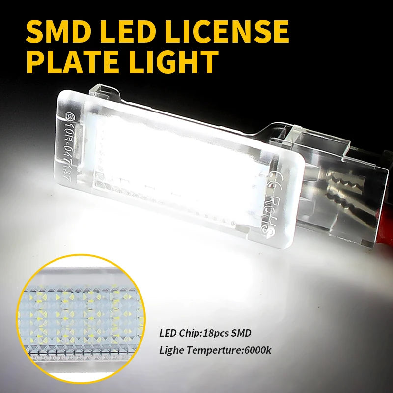 LED Footwell Light Luggage Compartment Glove Box Lamps - For VW Passat Golf Seat Skoda (2pcs 6000K)