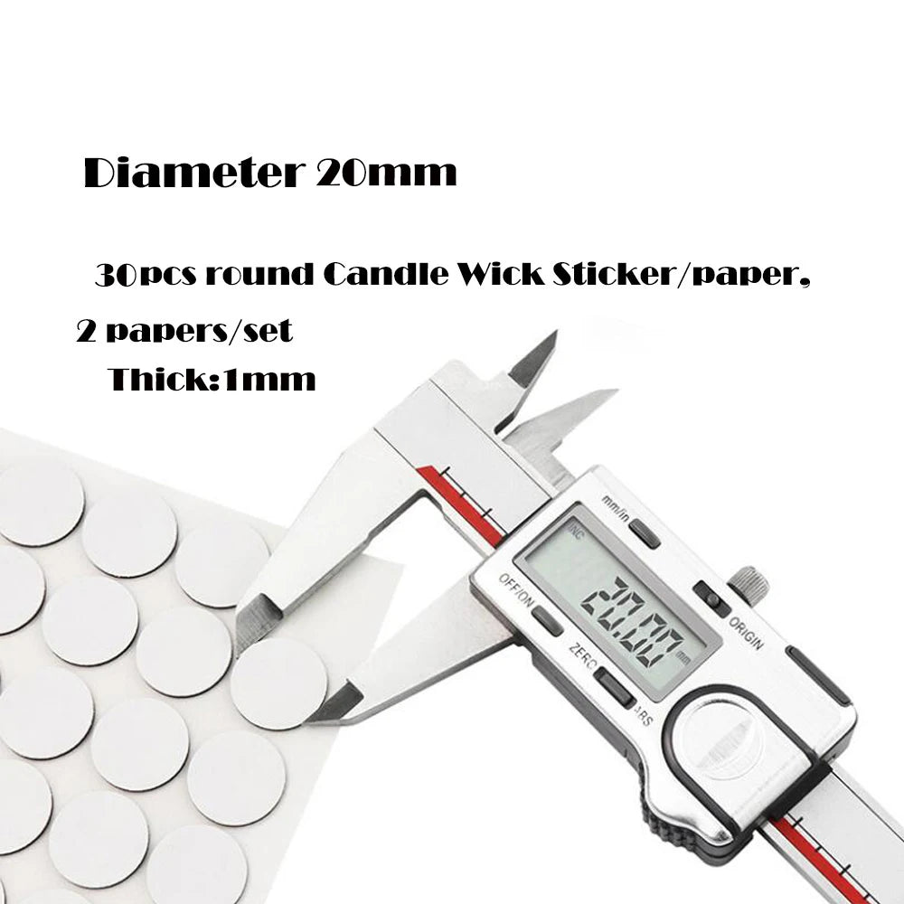 8mm/10mm/15mm/20mm White Candle Wick Stickers Double-sided Adhesive For DIY Candles Material Movable Fixed Point