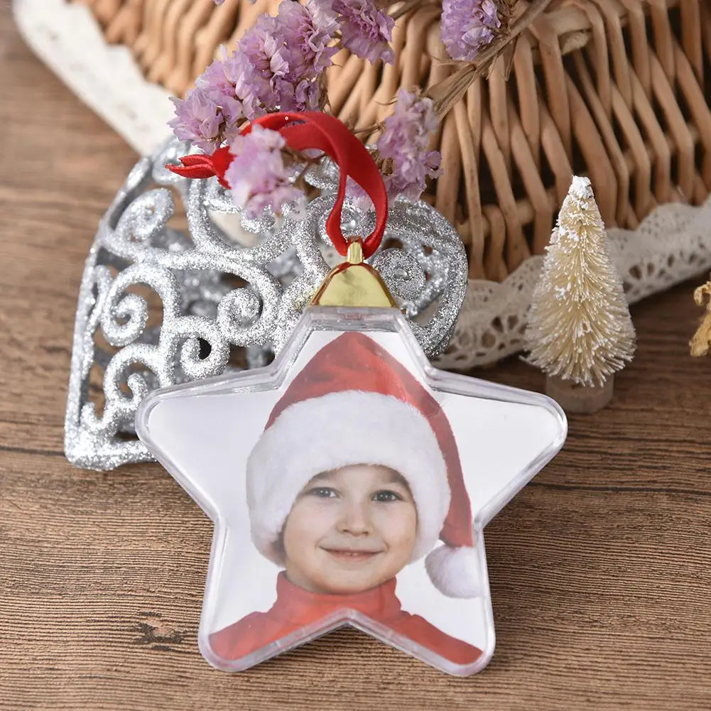 Christmas Tree Hanging Ball Decoration - DIY Photo Ball Star Shape Round Ornament Xmas Party