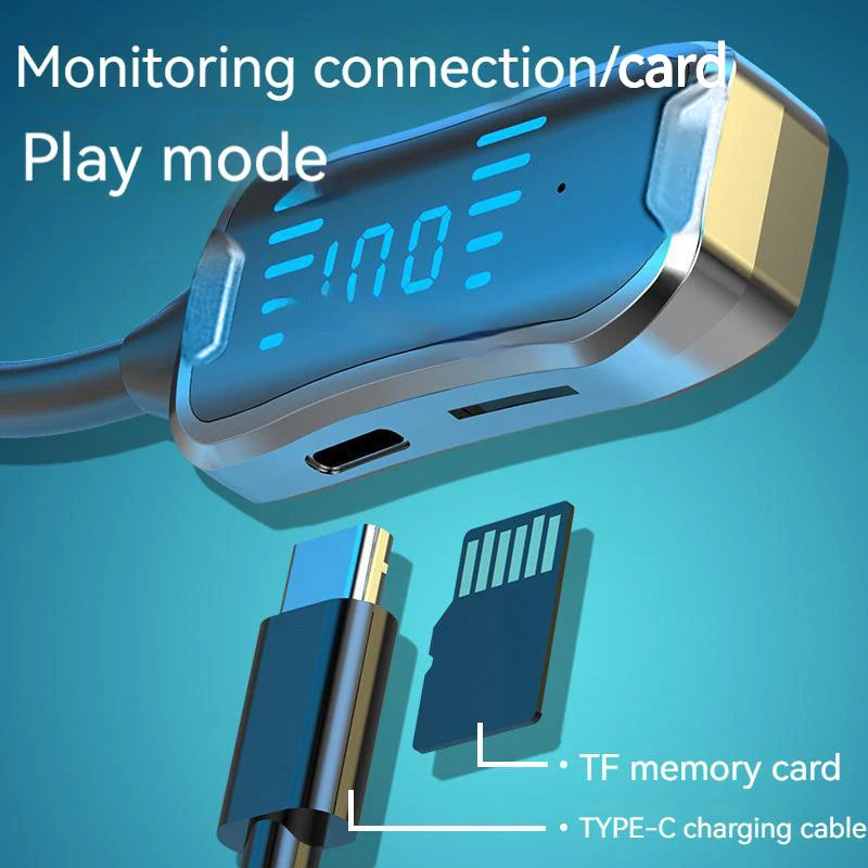 30H Battery Life Bluetooth Earphones Stereo Sound LED Display Earbuds Wireless Headphones Sports Neckband Neck-hanging Headsets