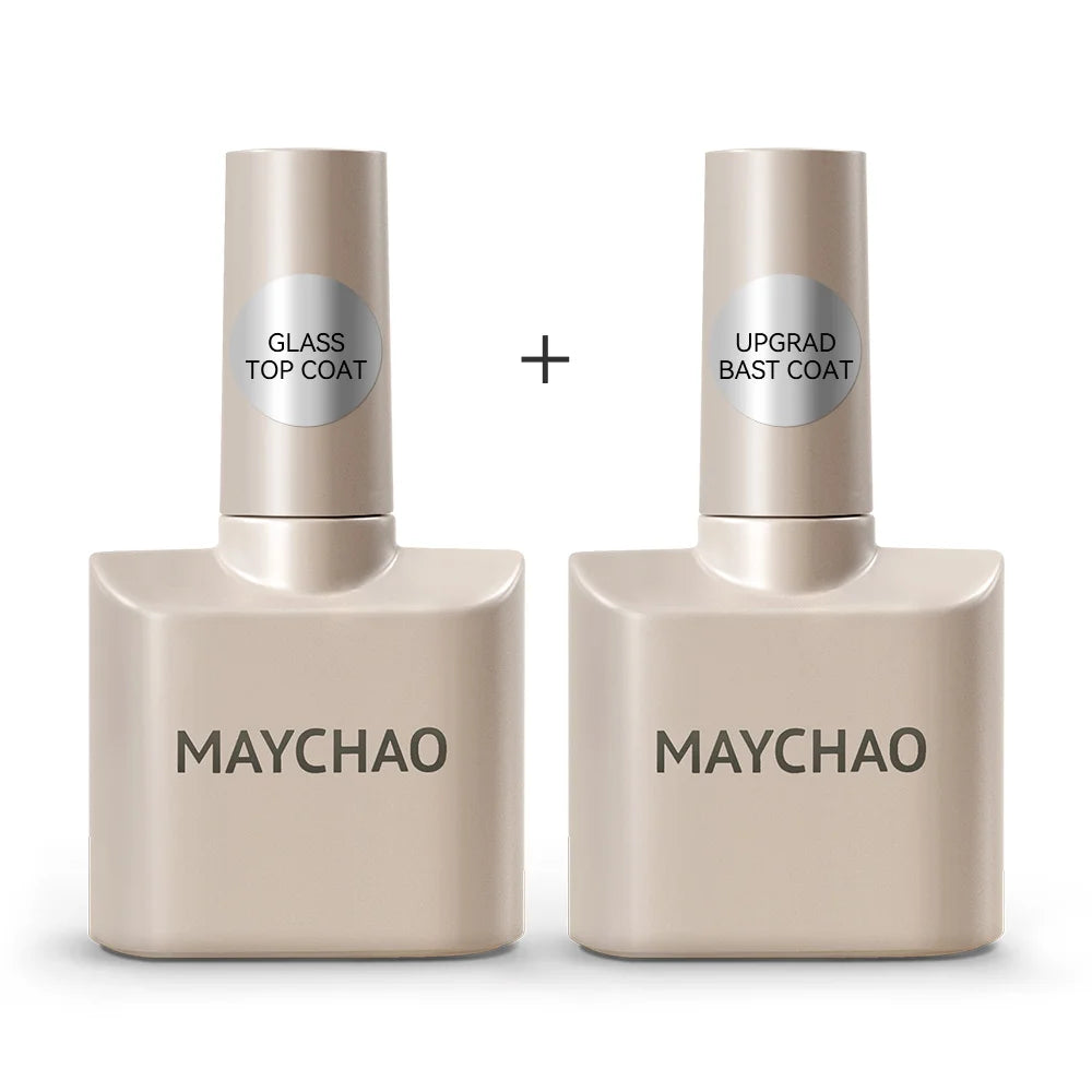 MAYCHAO Nail Gel Polish No Wipe Top Coat Base Coat Primer UV LED 12ml Enhancer Varnish Soak Off Semi Permanent Nail Art Varnish