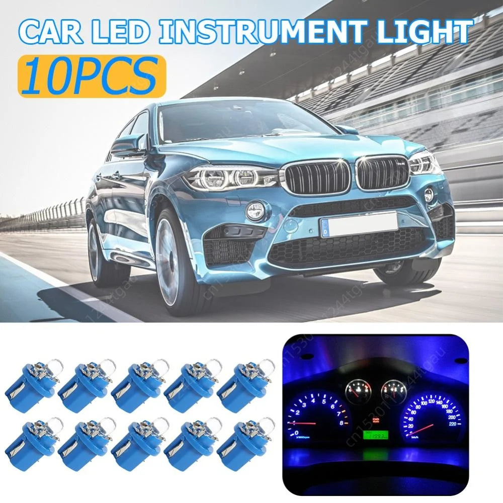 10-30Pcs T5 B8.5D Led Interior Lights Car Automobile Dashboard Instrument Cluster Bulbs White/Red/Blue Light Lamp