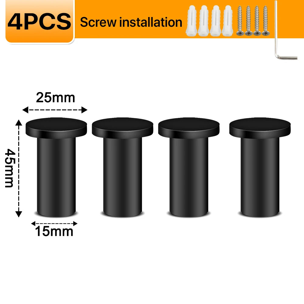 4pcs Robe Hook Bathroom Towel/Coat Hook Wall Mounted Door Hooks Heavy Duty 304 Stainless Steel Matte Black Bathroom Accessories