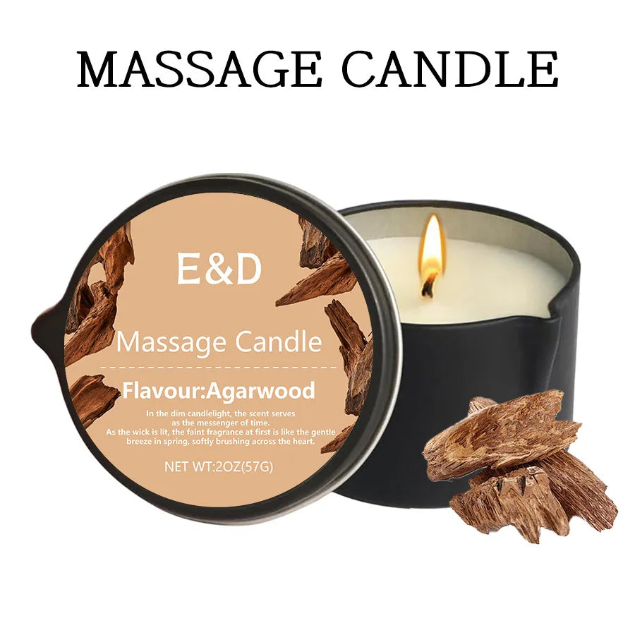Massage Oil Candle - Stress Relief Skin Moisturizing Scented Aromatherapy Spa Luxury Candles