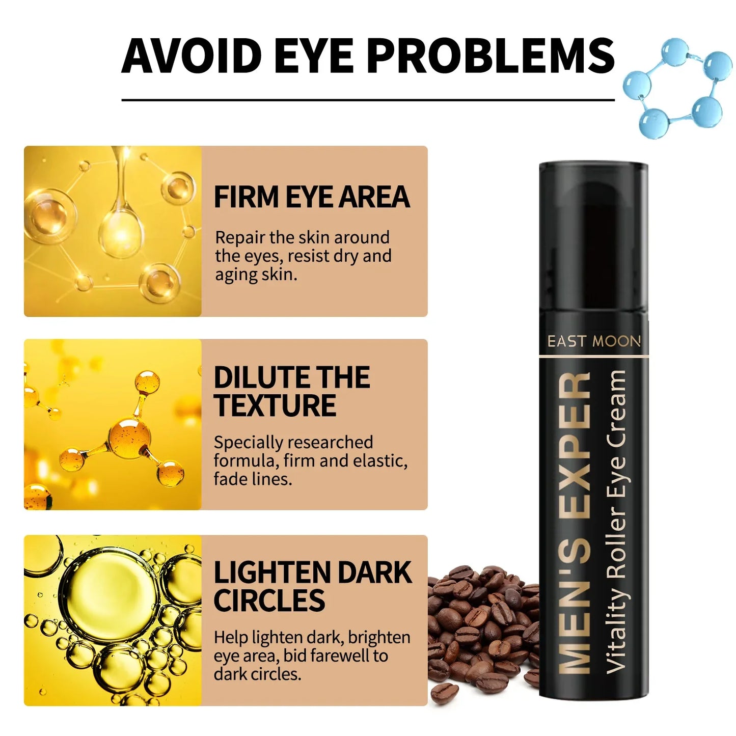 Men's Retinol Eye Cream Eye Bag Firming Lifting Cream Lightening Dark Circles Eye Skin Instant Repair Serum Stick Skincare