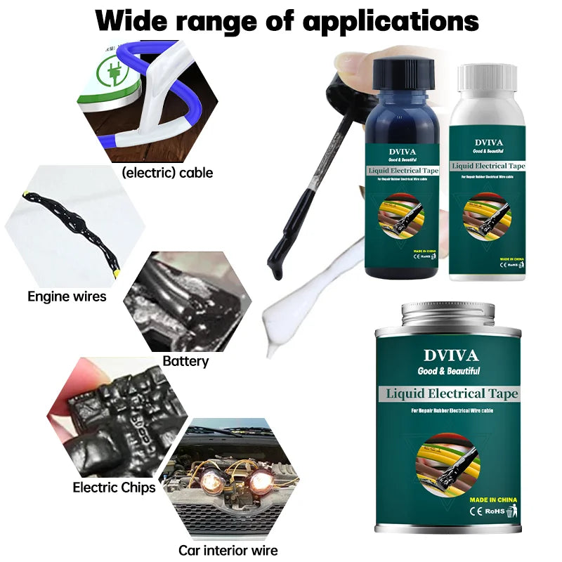 Liquid Electrical Tape 15/50/150ml Waterproof Quick-Drying Insulation Paste Home Use Wire Cable Coat Repair Glue for Wire Worker