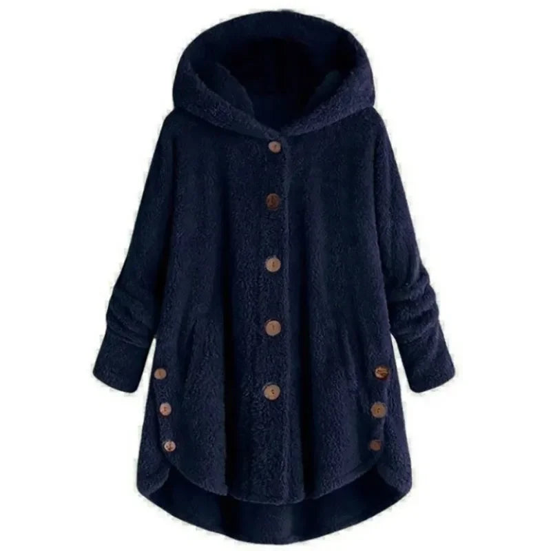 Autumn Winter Coat Women Warm Teddy Bear Coat Wool Jacket Female Plush Coat Hooded Jacket New Women's Coats Solid Color Jacket