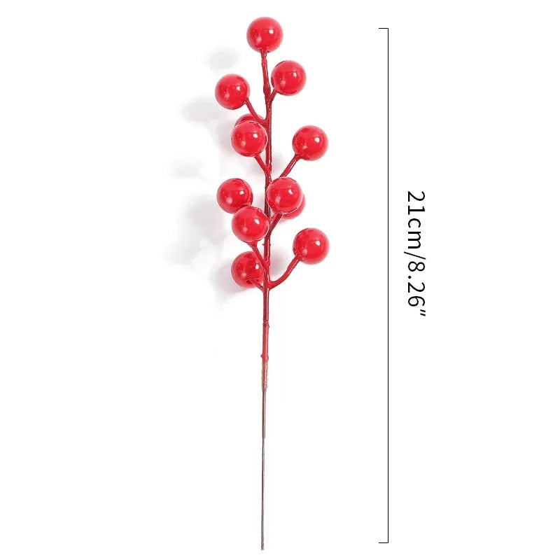 Christmas Red Berry Branches 5/10/20PCS - Cherry Stamen Home Decor Xmas Wedding Flowers