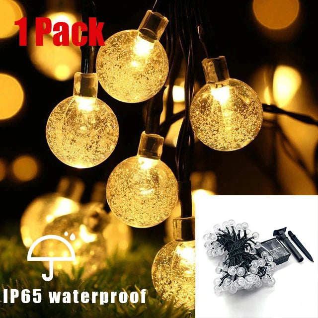 Solar LED String Lights 20-100 LEDs - IP65 Waterproof Outdoor Fairy Garden Lights 12M Christmas Decoration
