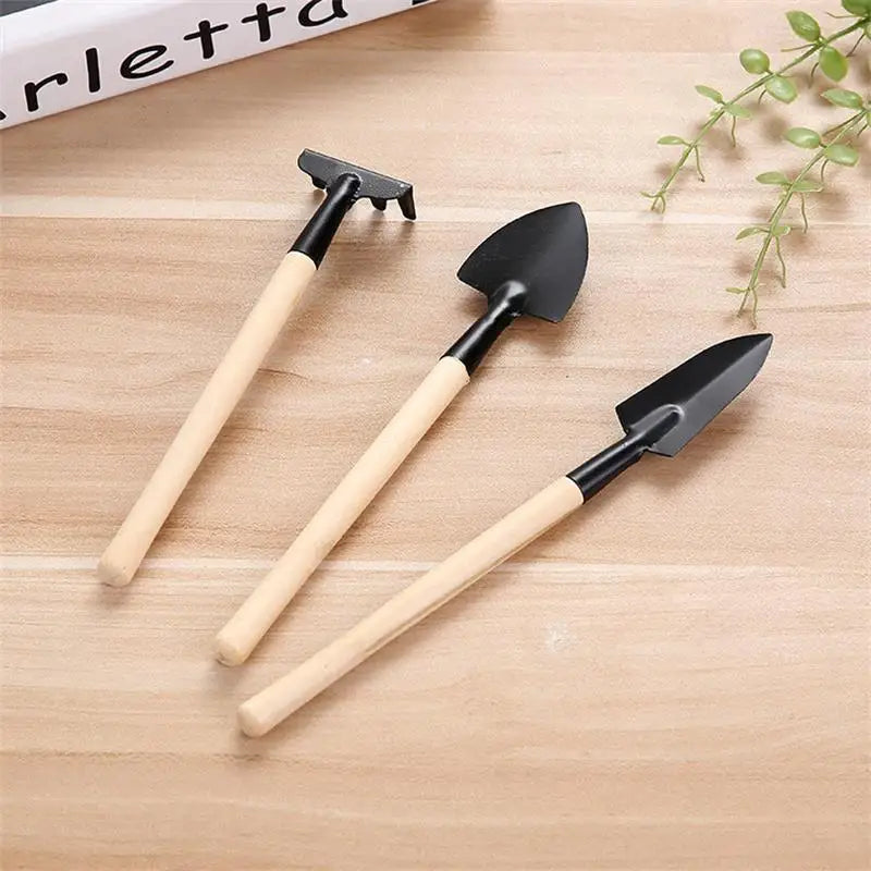 Mini Gardening Tools 3-Piece Set - Multi-Function Shovel Rake Spade for Household Plant Soil Care