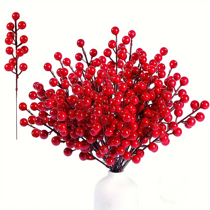 Christmas Red Berry Branches 5/10/20PCS - Cherry Stamen Home Decor Xmas Wedding Flowers