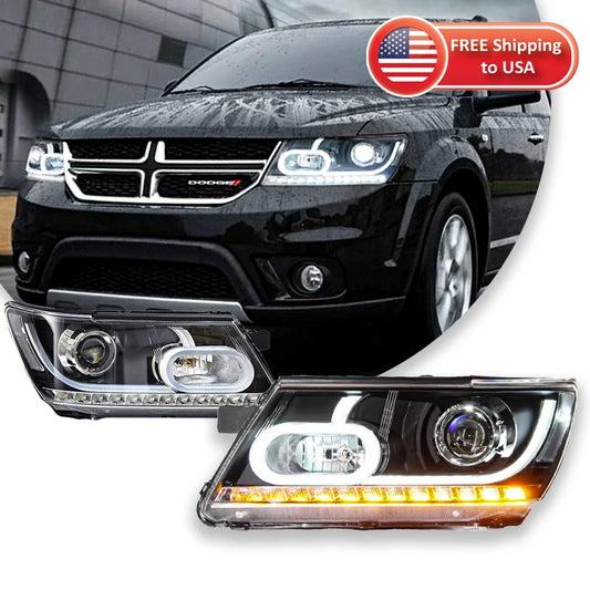 Car headlights For Dodge Journey Headlight 2009-2016 LED Projetor head Lamp Daytime Running Light Automotive Accessories