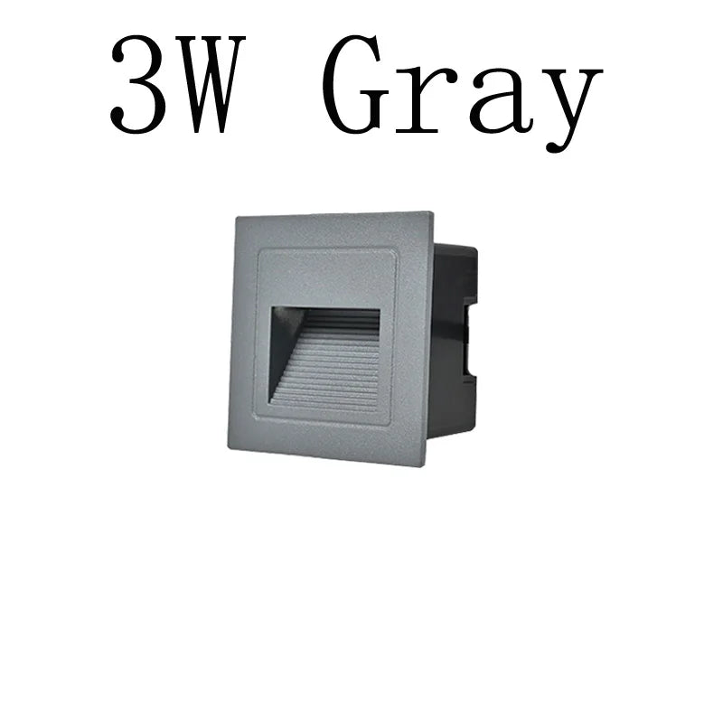3W 5W 10W LED Wall Lamp Aluminum Stair light Recessed LED Step Lamp Pathway Wall Corner Lamps AC220V Dimmalbe Wall Light DC12V