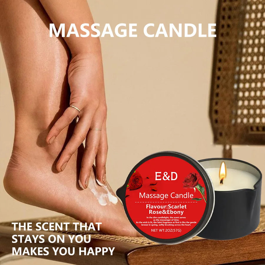 Massage Oil Candle - Stress Relief Skin Moisturizing Scented Aromatherapy Spa Luxury Candles